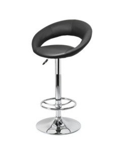 Taburete LUXUS ( L ), cromado, similpiel negra