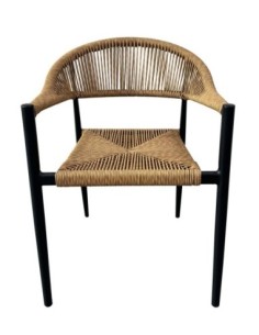 Sillón RIVIERA, apilable, aluminio, ratán marrón 2