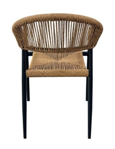 Sillón RIVIERA, apilable, aluminio, ratán marrón