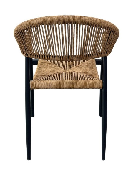 Sillón RIVIERA, apilable, aluminio, ratán marrón