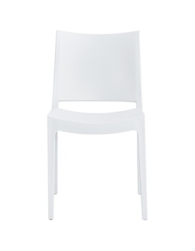 Silla CAPRI, apilable, tratamiento anti UV, polipropileno blanco