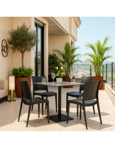 Silla CAPRI, apilable, tratamiento anti UV, polipropileno antracita