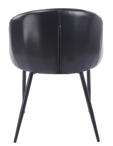 Sillón PELAYO, metal, similpiel vintage negra