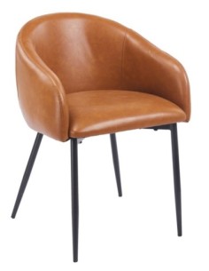 Sillón PELAYO, metal, similpiel vintage marrón