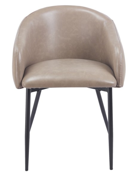 Sillón PELAYO, metal, similpiel vintage gris