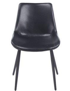 Silla MADRIGAL, metal, similpiel vintage negra 2