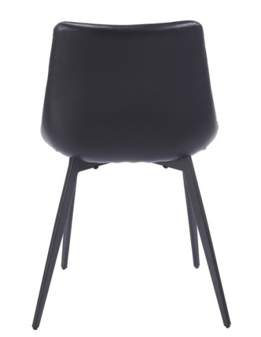 Silla MADRIGAL, metal, similpiel vintage negra