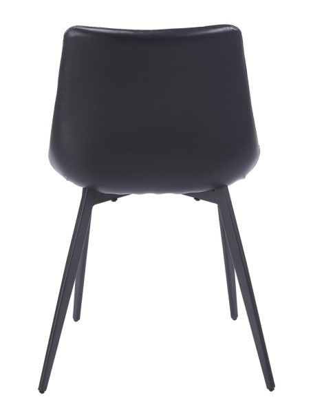 Silla MADRIGAL, metal, similpiel vintage negra