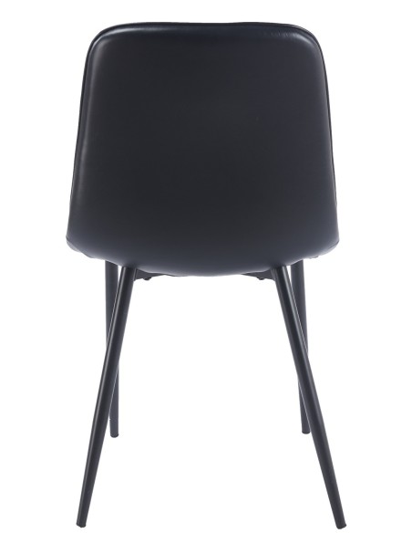 Silla PEÑAFIEL, metal, similpiel vintage negra