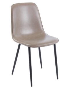 Silla PEÑAFIEL, metal, similpiel vintage gris 2