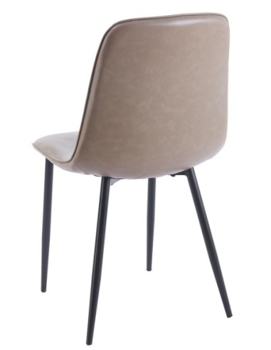 Silla PEÑAFIEL, metal, similpiel vintage gris