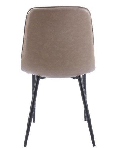 Silla PEÑAFIEL, metal, similpiel vintage gris