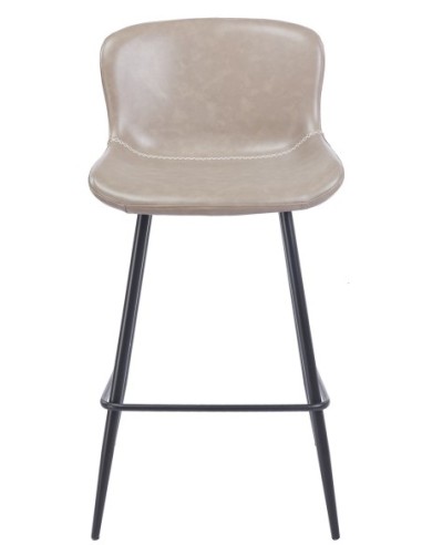 Taburete SAMPER, metal, similpiel vintage gris
