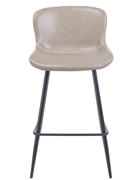 Taburete SAMPER, metal, similpiel vintage gris