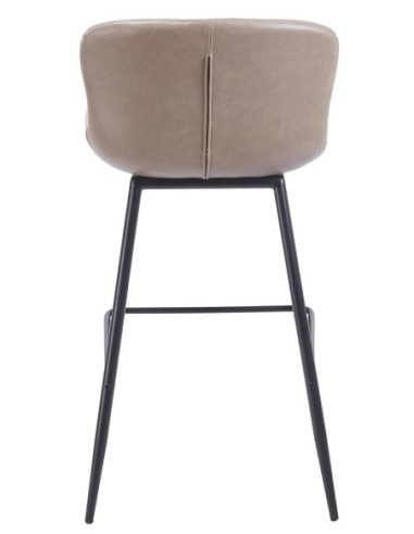 Taburete SAMPER, metal, similpiel vintage gris