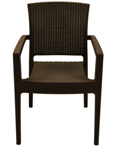 Sillón LARRY, apilable, polipropileno marrón chocolate