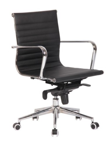 Sillón de oficina ROTERDAM, giratorio, similpiel negra