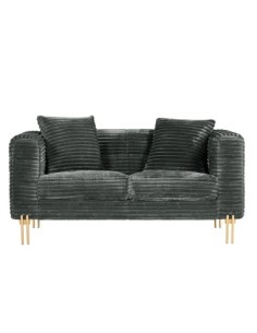 Sofá LARIOS, 2 plazas, tejido corduroy gris 2