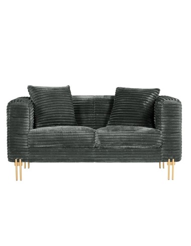 Sofá LARIOS, 2 plazas, tejido corduroy gris