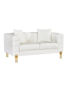 Sofá LARIOS, 2 plazas, tapizado similpiel blanca