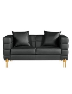 Sofá LARIOS, 2 plazas, tapizado similpiel negra 2