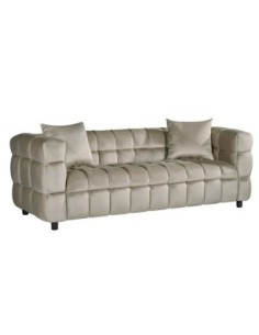 Sofá LORING, 3 plazas, tejido velvet gris claro 25