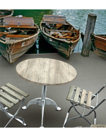 Tablero de mesa Werzalit-SM, PONDEROSA BLANCO 178, 70 cms de diámetro*.