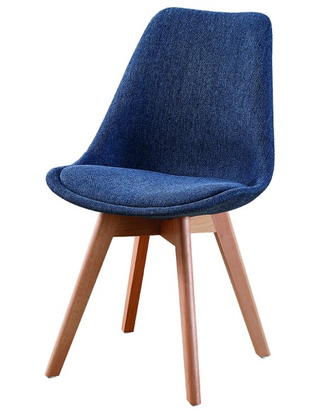 SILLA COMEDOR MOD. SUPER DERECK TELA AZUL MARINO