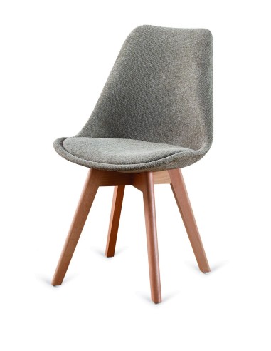 SILLA COMEDOR MOD. SUPER DERECK TELA MARRÓN JASPEADO