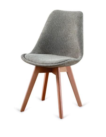 SILLA COMEDOR MOD. SUPER DERECK TELA MARRÓN JASPEADO