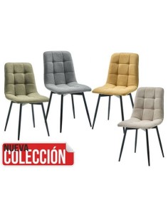 SILLA MOD. PAIPORTA EASY CLEAN EN COLORES BEIGE TOSTADO, DORADO, GRIS y VERDE.