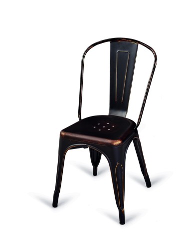 SILLA MOD. TOLIX VINTAGE  NEGRO ENVEJECIDO