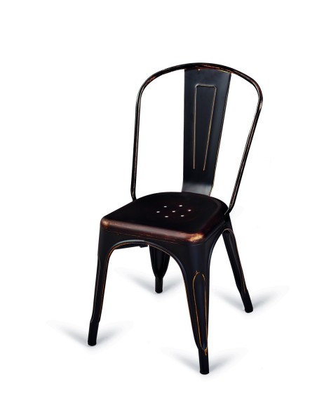 SILLA MOD. TOLIX VINTAGE  NEGRO ENVEJECIDO