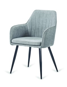 SILLÓN MOD. VICTOR TAPIZADO GRIS PATAS NEGRAS