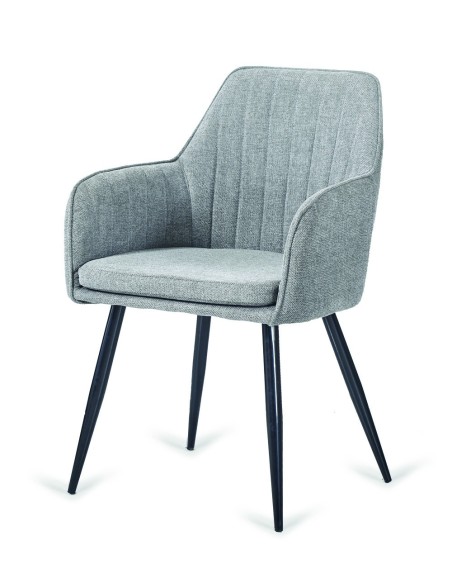 SILLÓN MOD. VICTOR TAPIZADO GRIS PATAS NEGRAS
