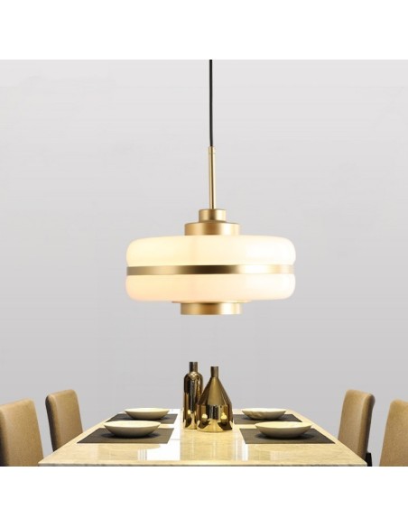 Lámpara LYRA, colgante, metal, cristal blanco