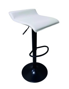 TABURETE MOD. DALÍ BLANCO CON PEANA NEGRA