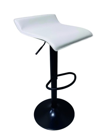 TABURETE MOD. DALÍ BLANCO CON PEANA NEGRA