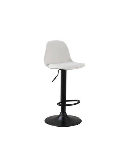 TABURETE MOD. PICASO COLOR BLANCO CON PIE NEGRO