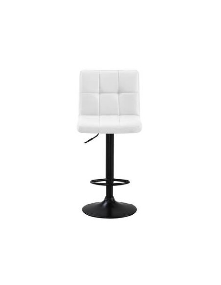 TABURETE MOD. SPAZIO COLOR BLANCO Y  BASE NEGRO MATE