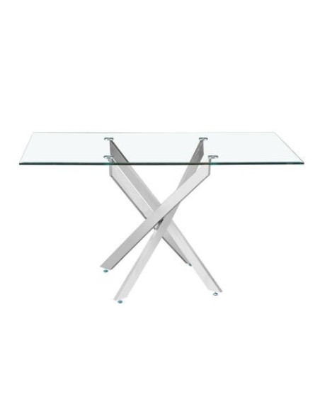MESA COMEDOR MOD. NESY RECTANGULAR PATA CROMO