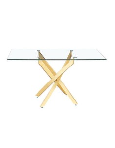 MESA COMEDOR MOD. NESY RECTANGULAR PATA DORADA