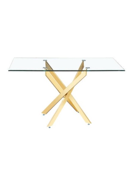 MESA COMEDOR MOD. NESY RECTANGULAR PATA DORADA