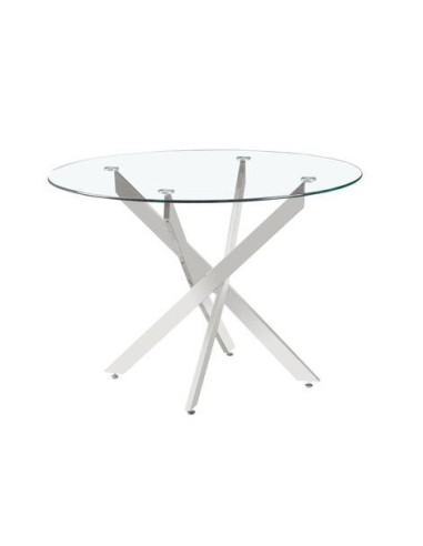 MESA COMEDOR MOD. NESY REDONDA PATA CROMO