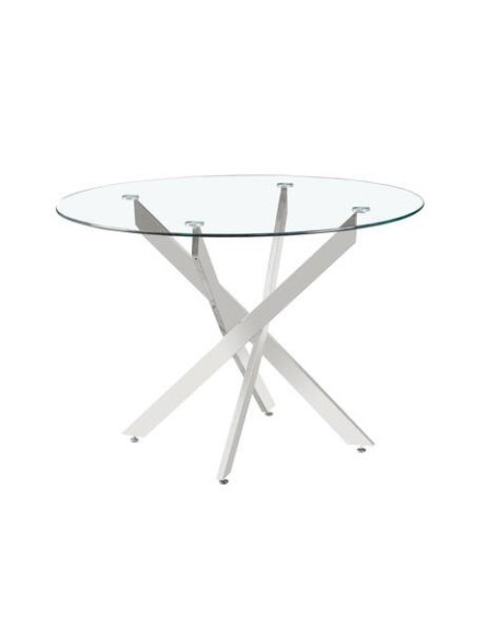 MESA COMEDOR MOD. NESY REDONDA PATA CROMO