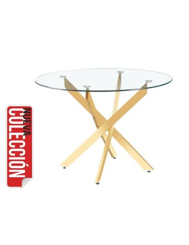MESA COMEDOR MOD. NESY REDONDA PATA DORADA