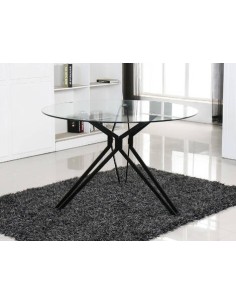 MESA COMEDOR MOD. RIVER REDONDA PATA NEGRA