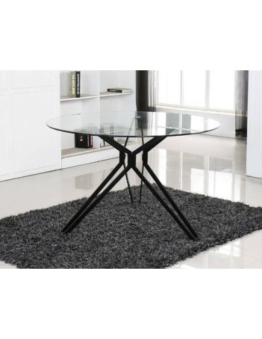 MESA COMEDOR MOD. RIVER REDONDA PATA NEGRA