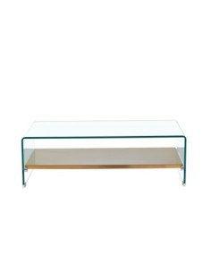 Mesa POITIERS, baja, estante, cristal, 110x55 cms 2