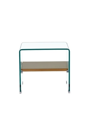 Mesa POITIERS, baja, estante, cristal, 50 x 40 cms